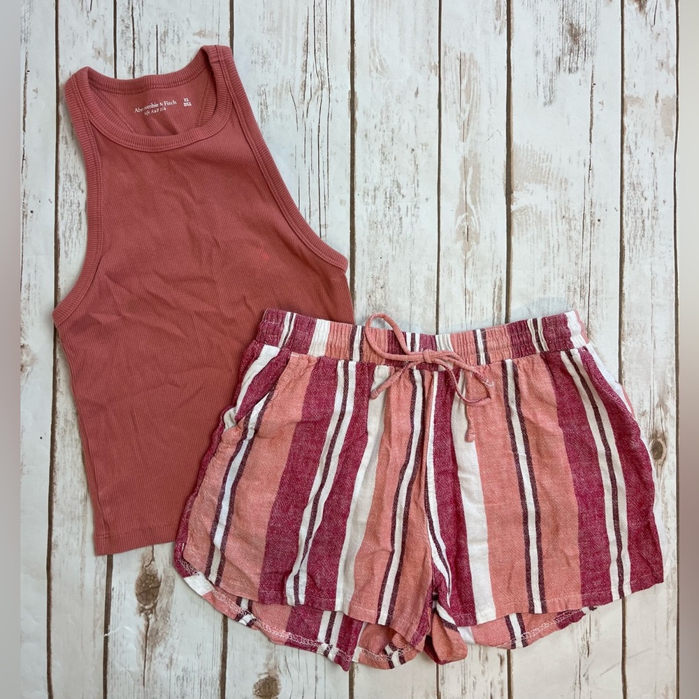 Abercrombie Fitch Tank Top & Universal Thread Stripe Shorts Set size XS